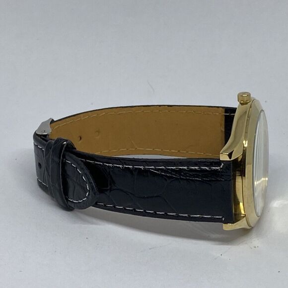 Michael Kors MK3221 Women's Black Leather Analog Gold Dial Quartz Watch JK121 - Picture 12 of 12